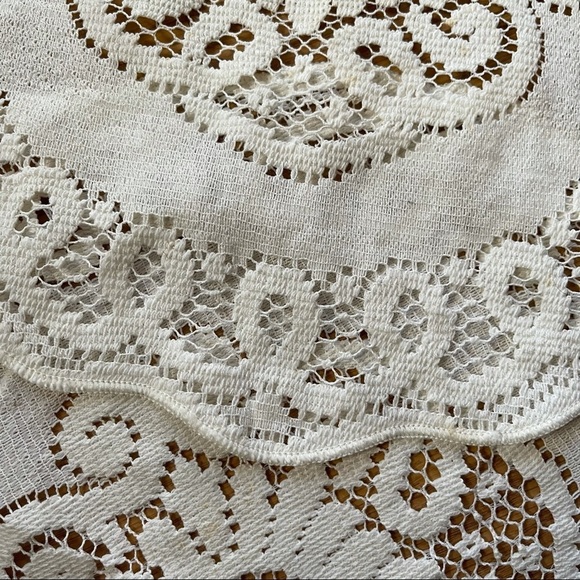 Vintage Lace Doilies Two Pieces Ecru Kitchen Linens Circa 1980s - Picture 8 of 10
